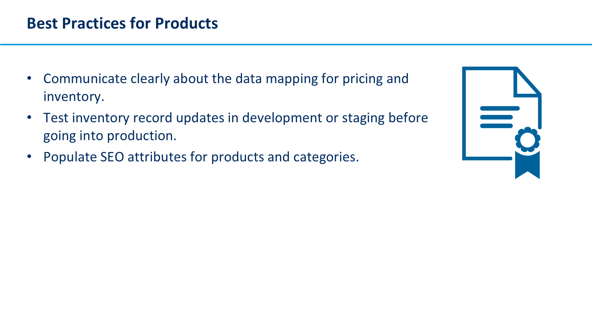Best Practices for Products