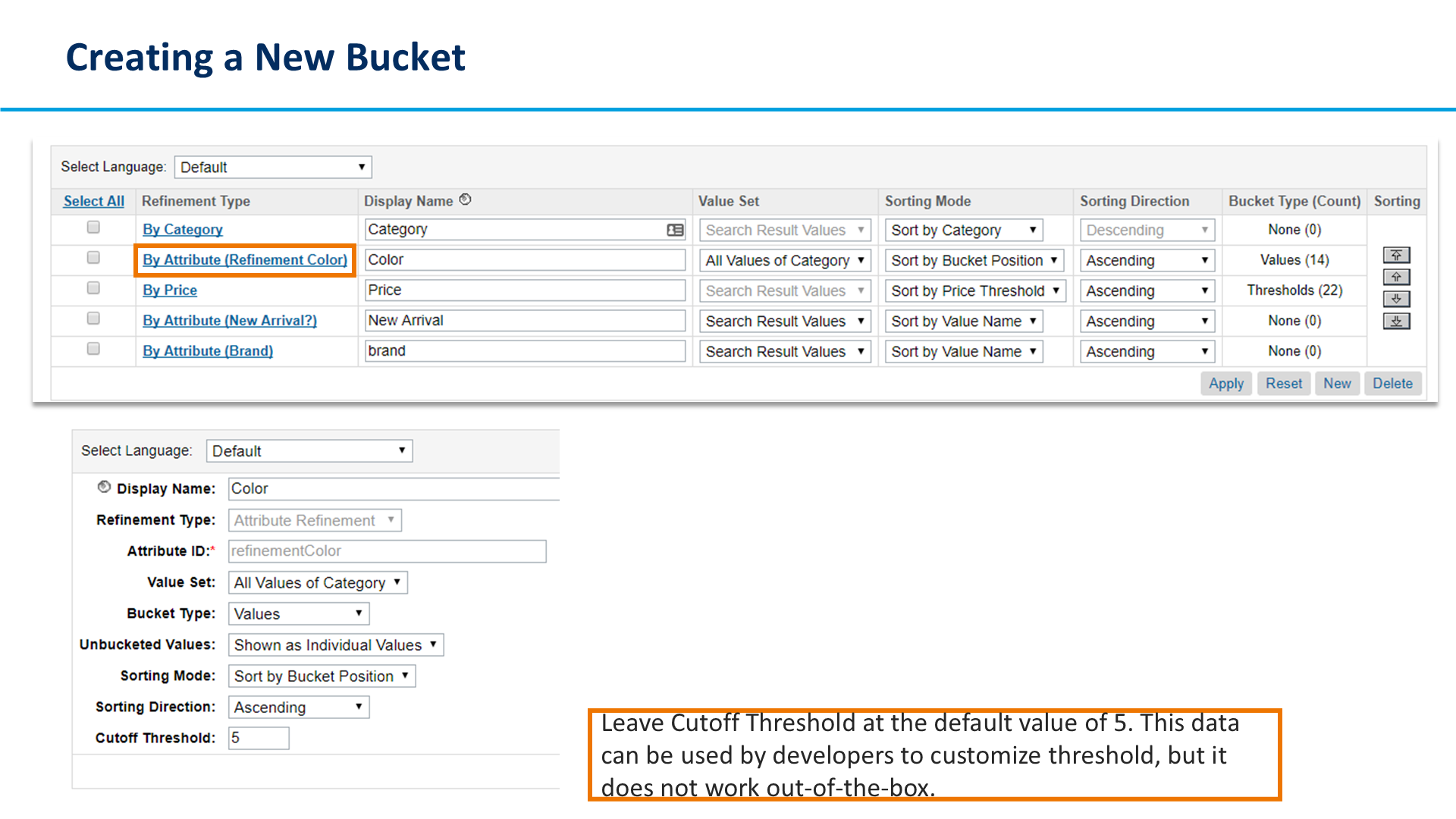 Creating a New Bucket