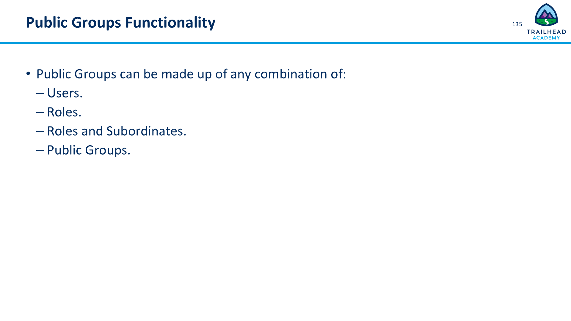 Public Groups Functionality