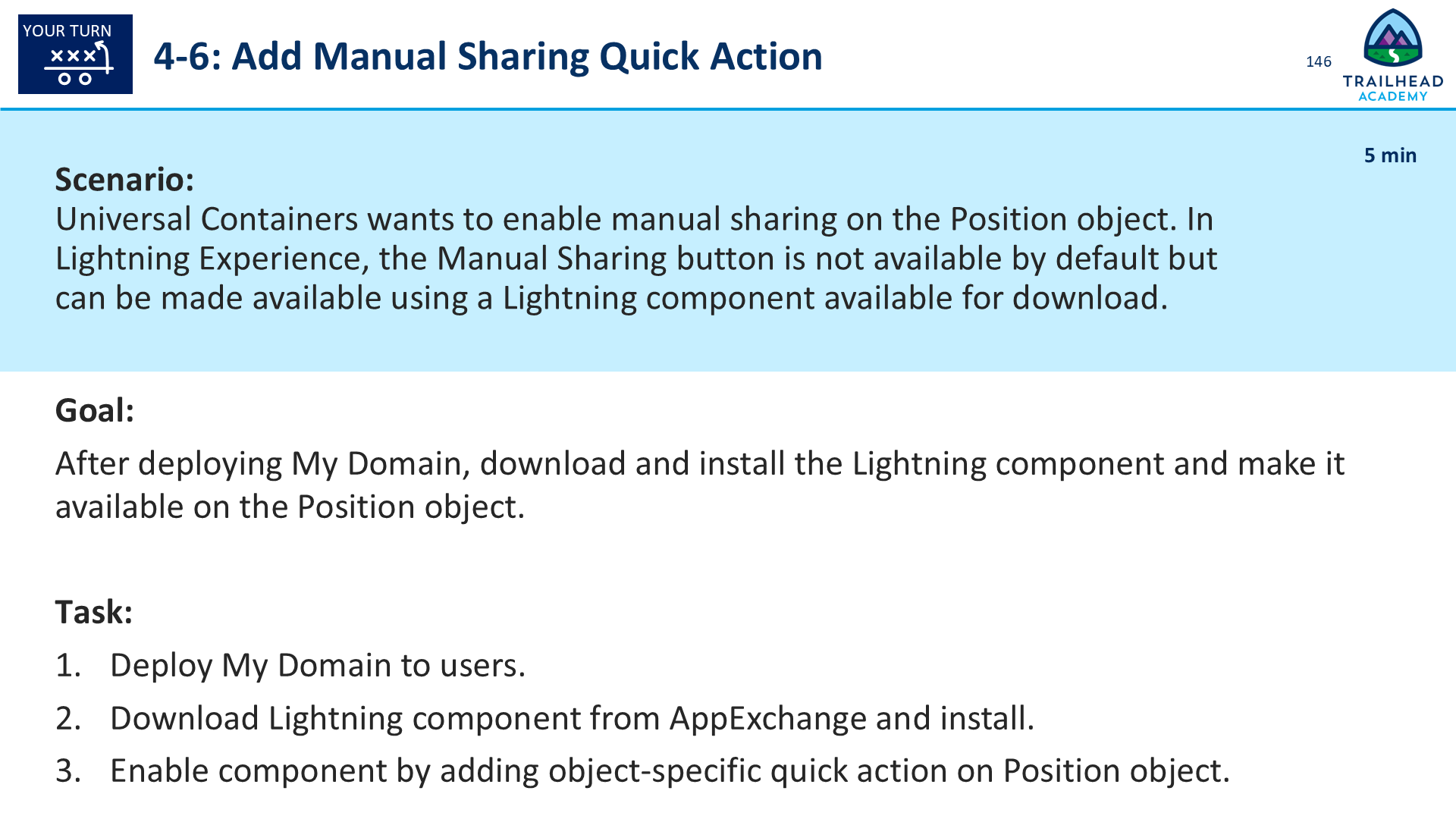 4-6: Add Manual Sharing Quick Action