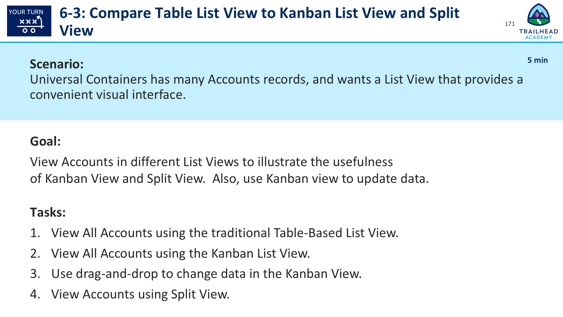 6-3: Compare Table List View to Kanban List View and Split View