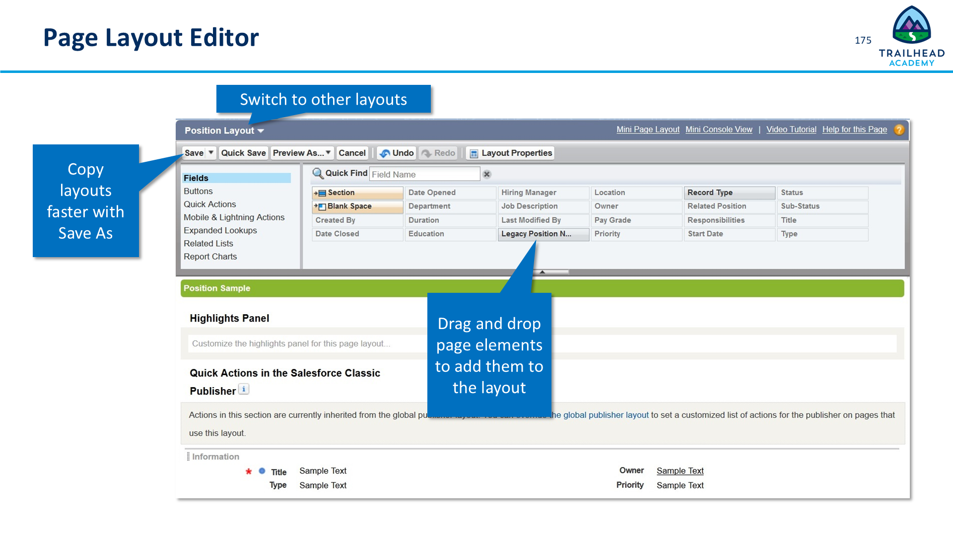 Page Layout Editor