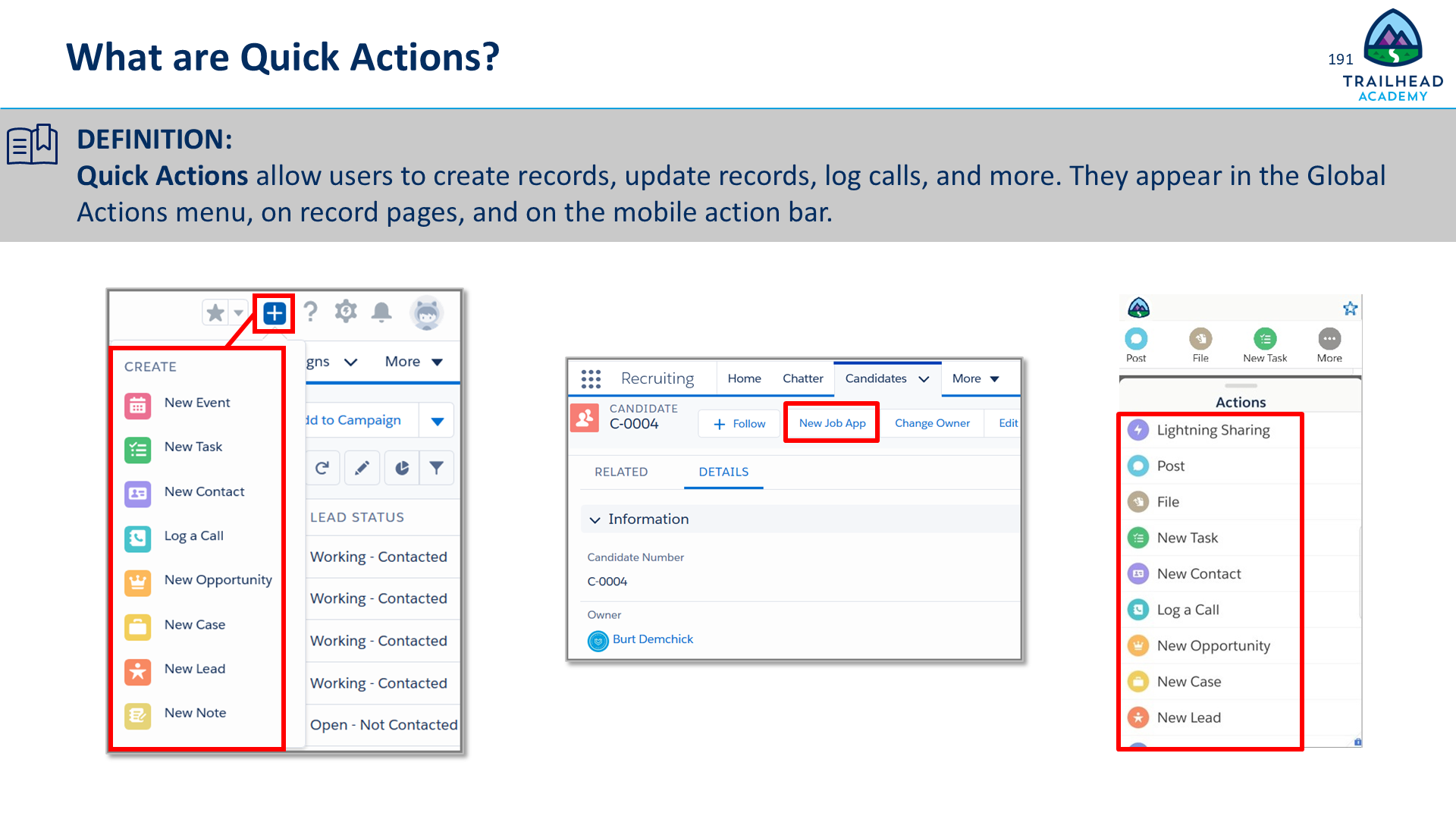 What are Quick Actions?