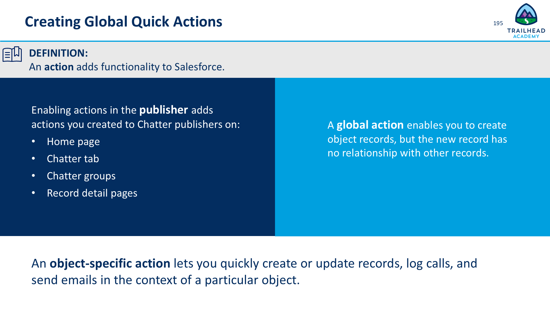Creating Global Quick Actions