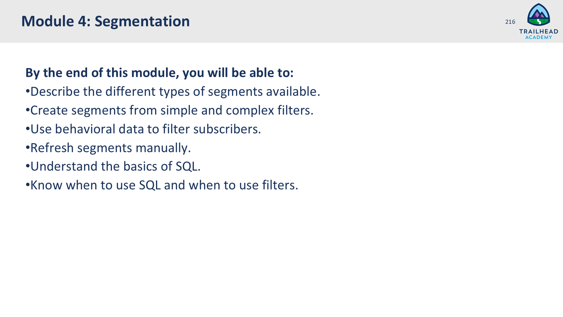 Module 4: Segmentation