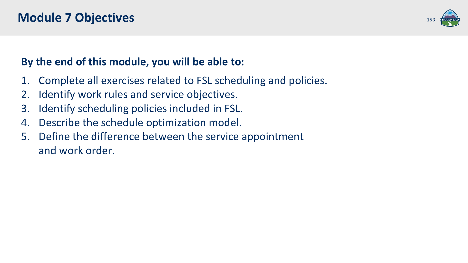 Module 7: Set Up FSL (Scheduling)