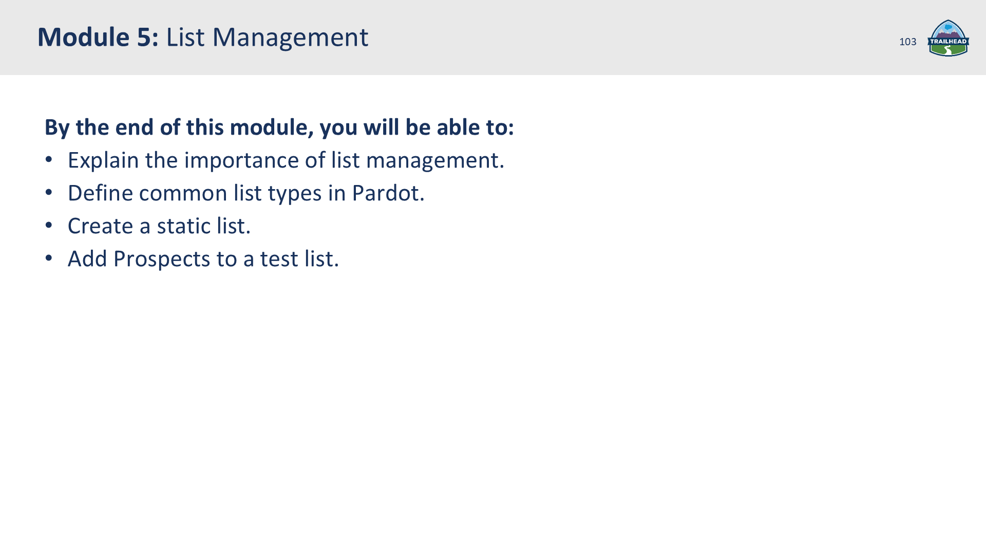 Module 5: List Management