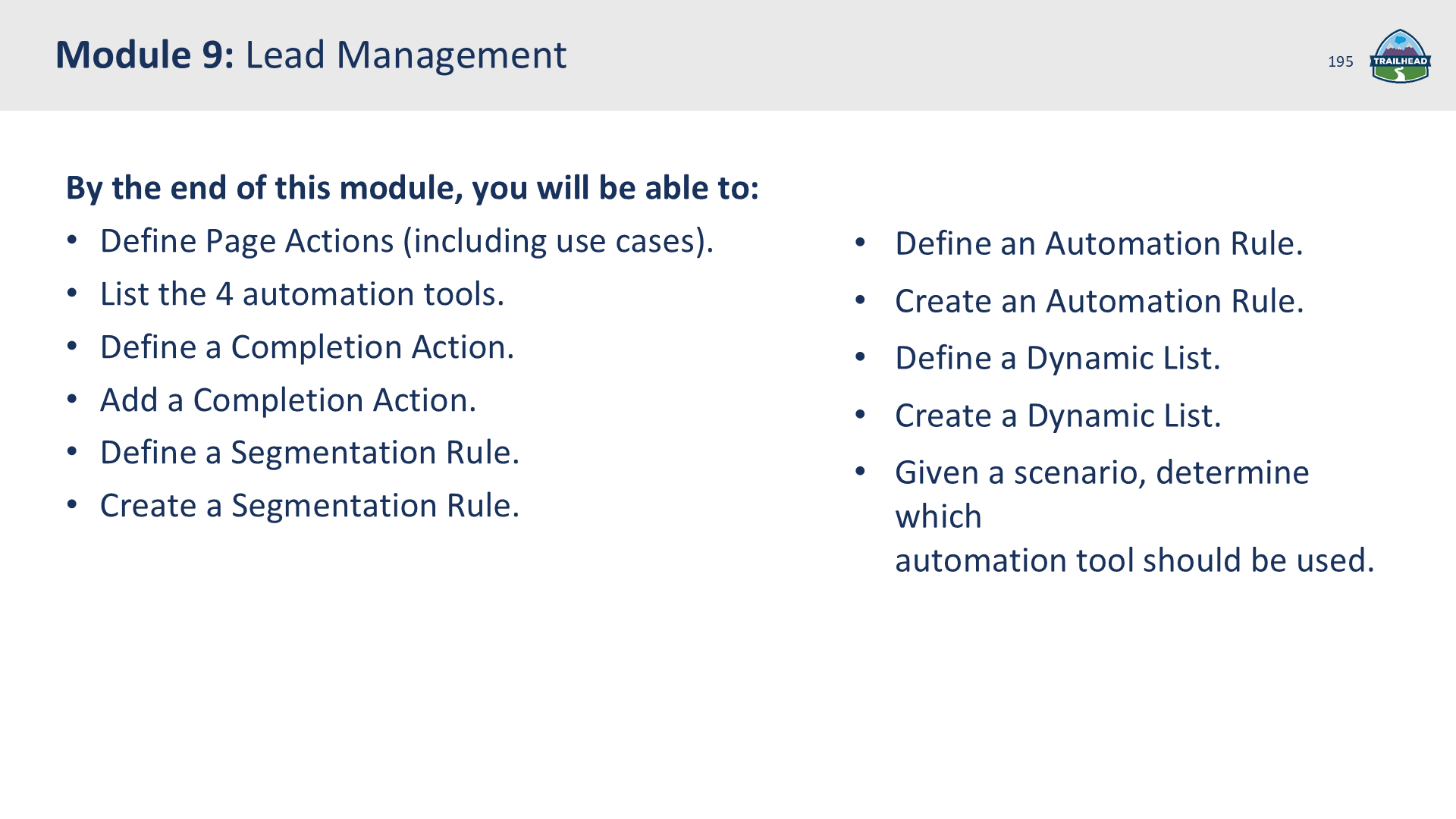 Module 9: Lead Management