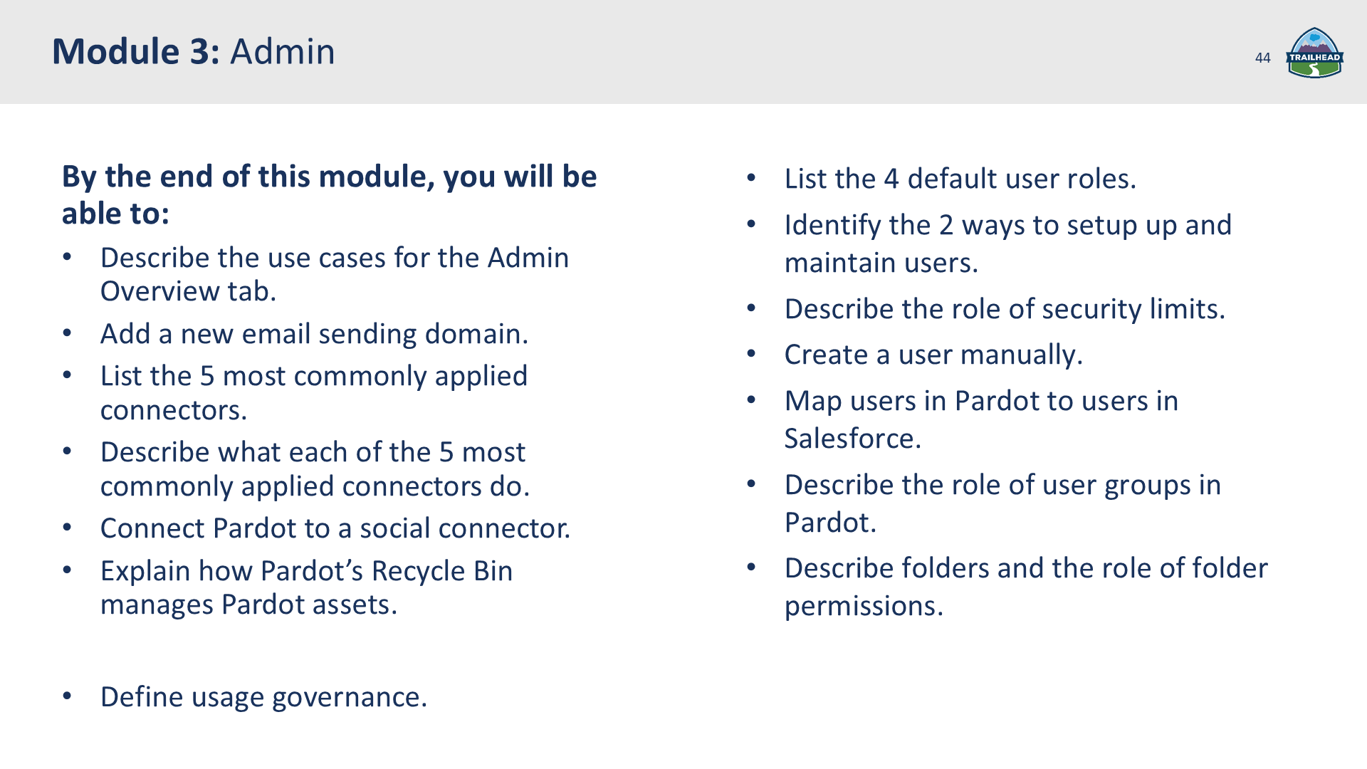 Module 3: Admin