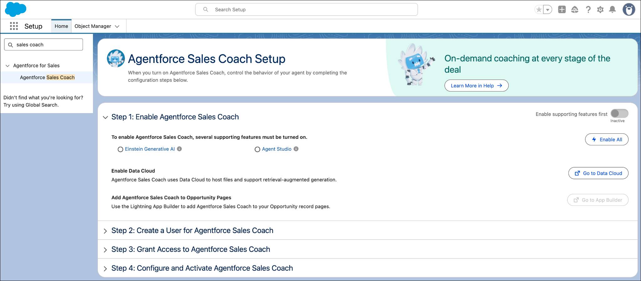 Sales Coach Setup 向导