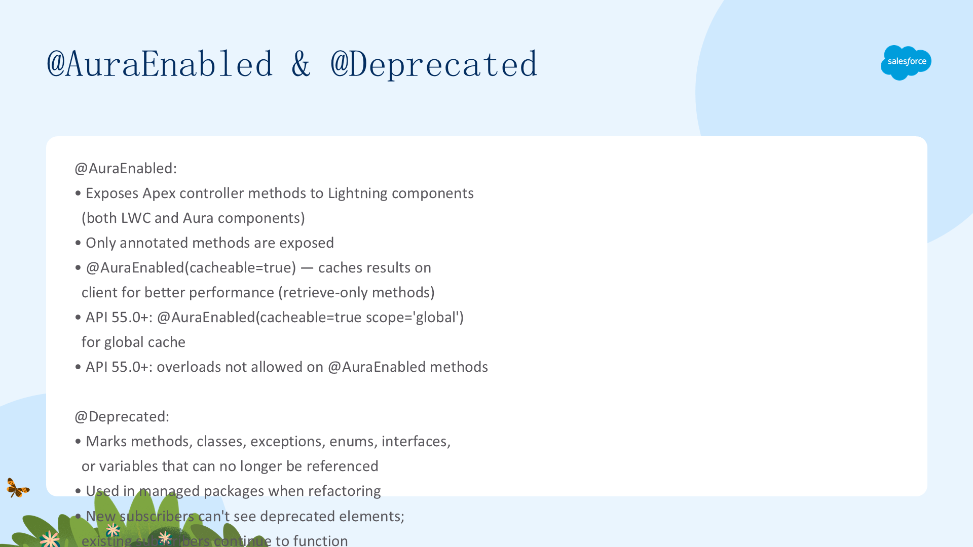AuraEnabled与Deprecated