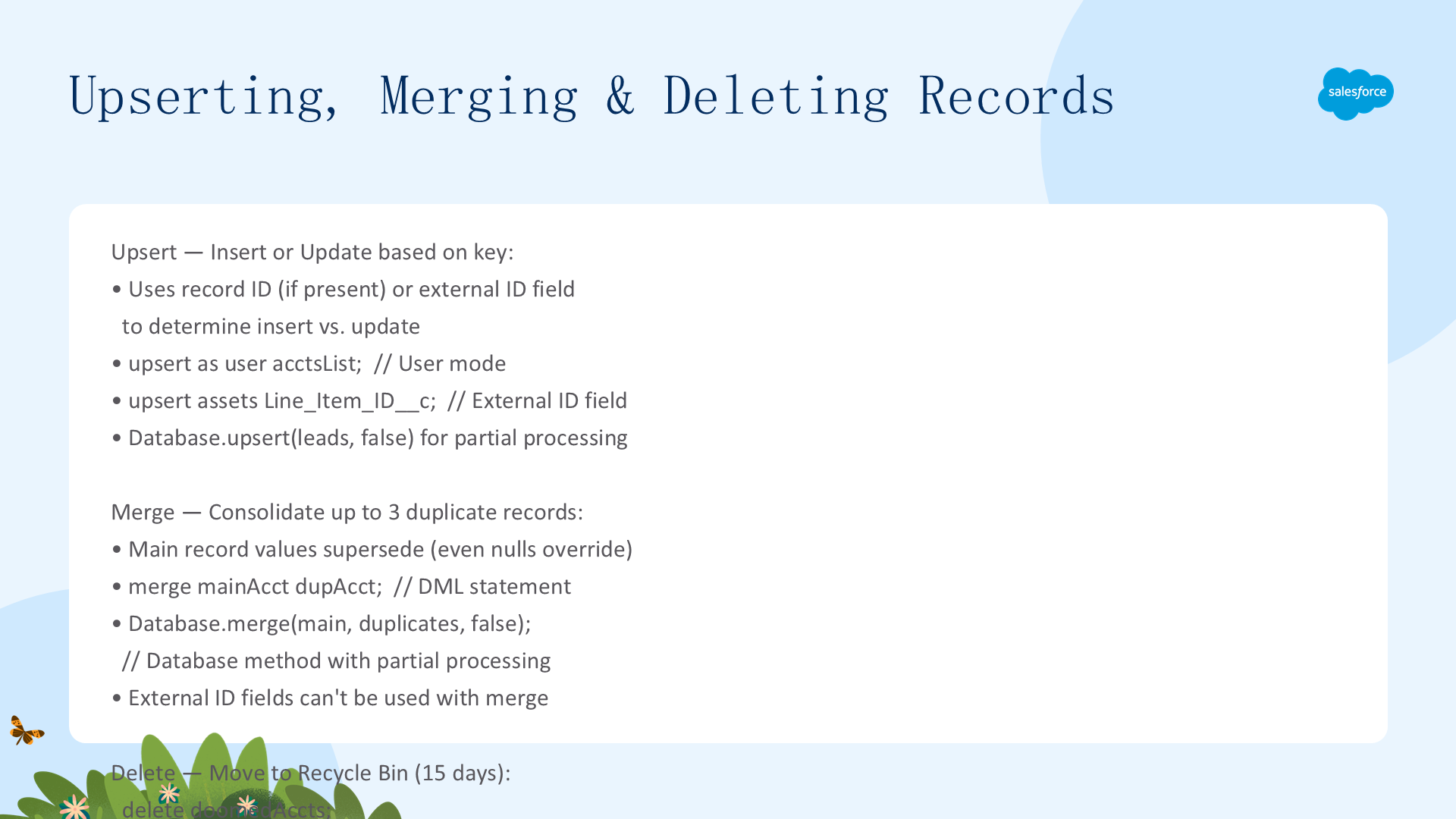 Upsert/Merge/Delete